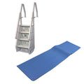 In Step Above Ground Swimming Pool Ladder with Protective Ladder Mat H471
