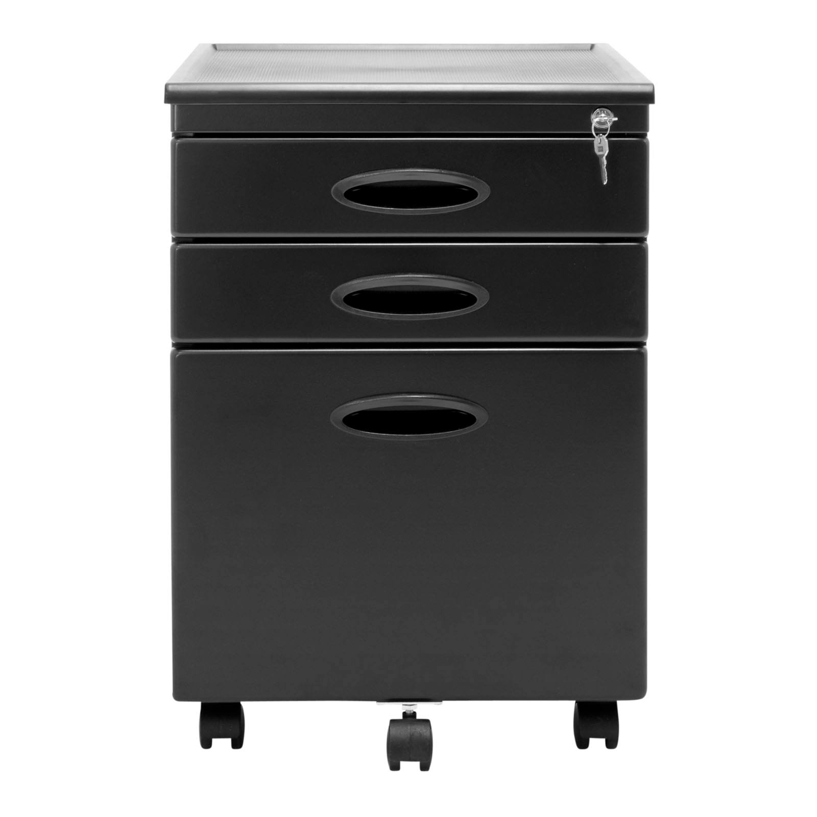 3-Drawer Mobile File Cabinet, Black H13213