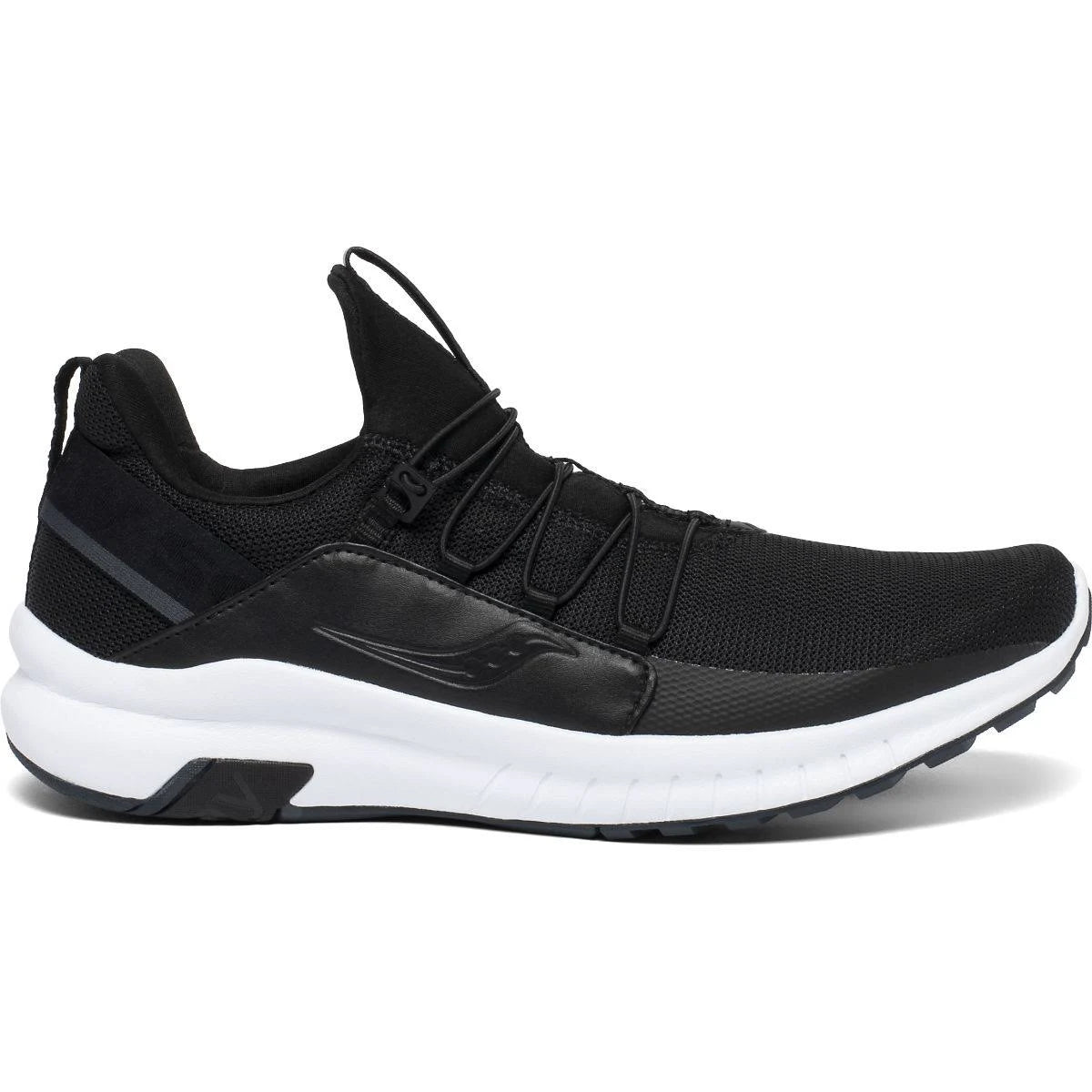 Men's Saucony Stretch Glide Black White Shoes S835
