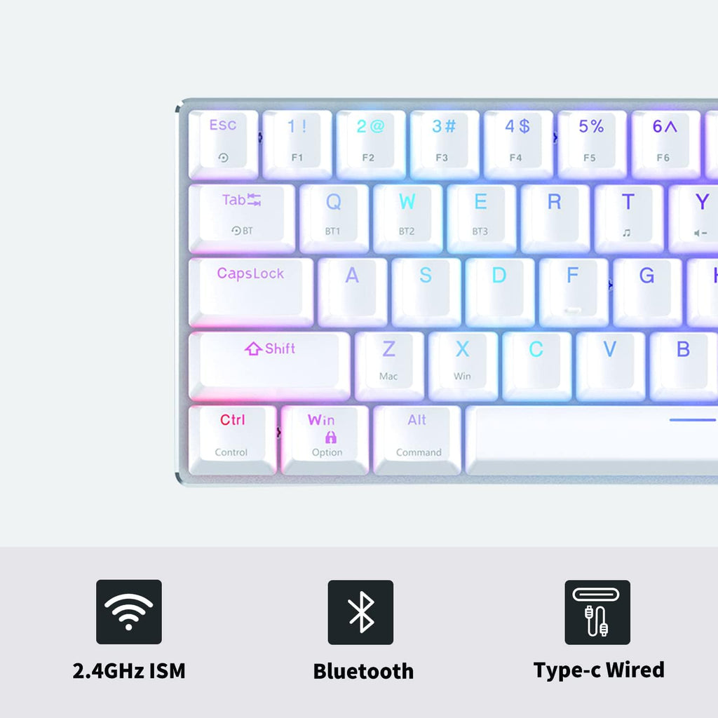 White 68 Keys Hot Swappable Mechanical Keyboard G5301