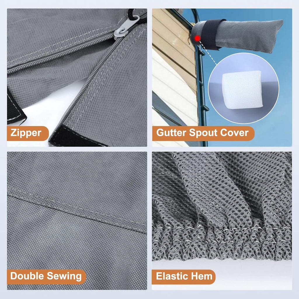 Heavy Duty 6 Layers RV Cover Anti-UV Camper Cover for 23’-26’ Motorhome Breathable Rip-Stop with 2Pcs Extra Straps & Gutter Spout Covers K5550