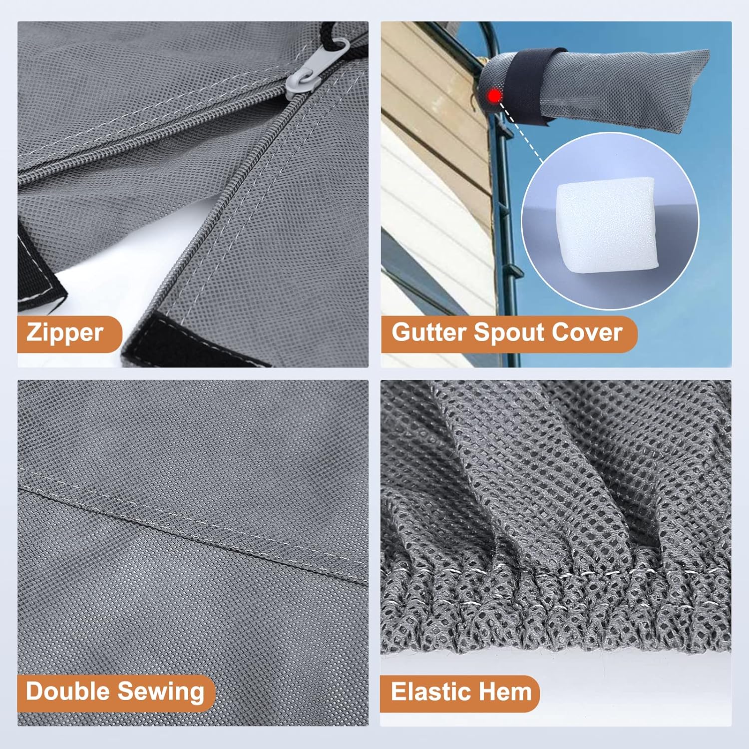 Heavy Duty 6 Layers RV Cover Anti-UV Camper Cover for 23’-26’ Motorhome Breathable Rip-Stop with 2Pcs Extra Straps & Gutter Spout Covers K5550