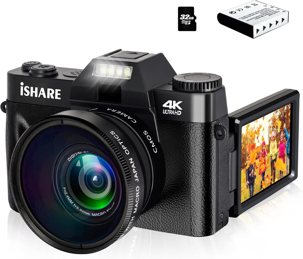4K 48MP Full HD WiFi Digital Camera with Flip Screen E177