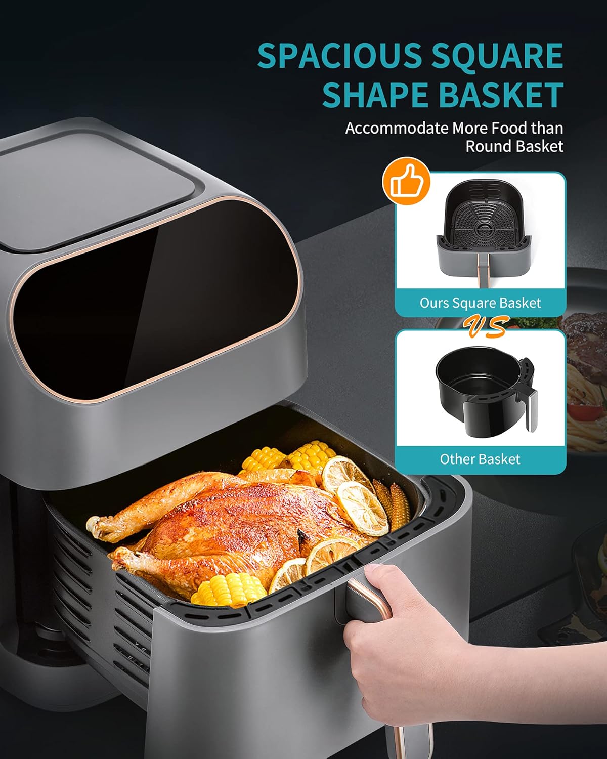 9 Quart 6-in-1 Electric Air Fryer Oven with Nonstick Basket H3566