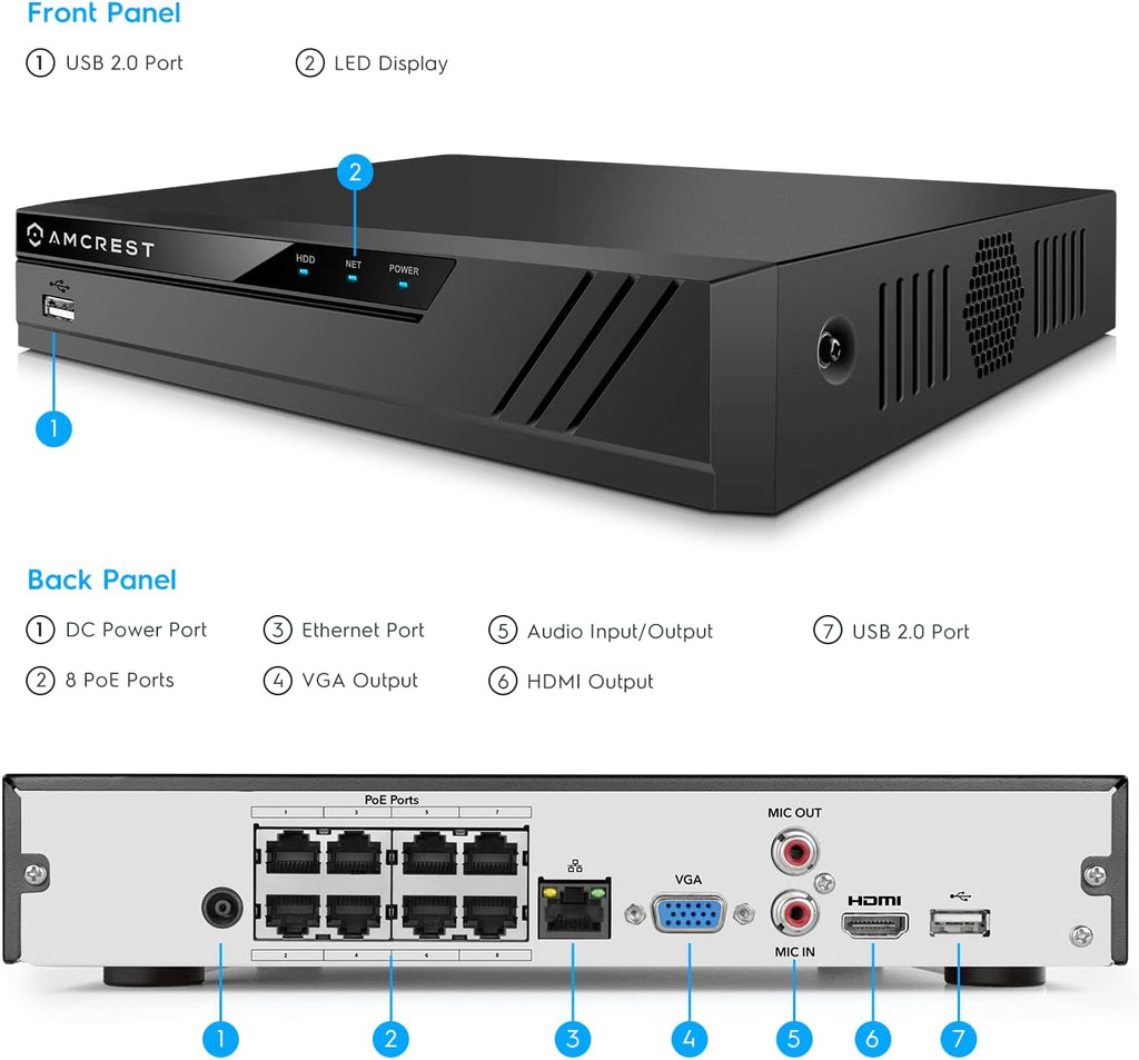 4K 8CH POE Network Video Recorder I19488