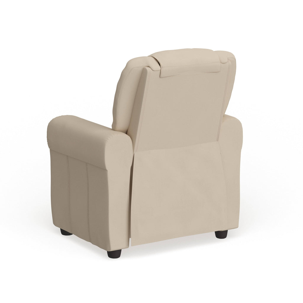 Turquoise Vinyl Kids Recliner with Cup Holder and Headrest K7732