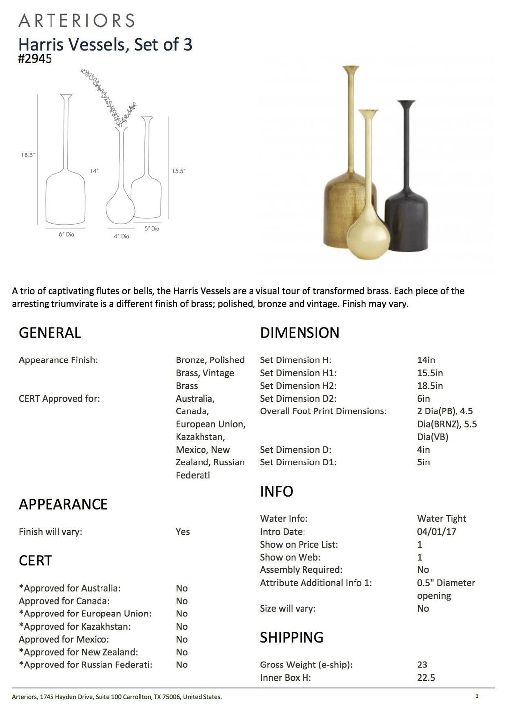 Vessels, Set/3 A243516