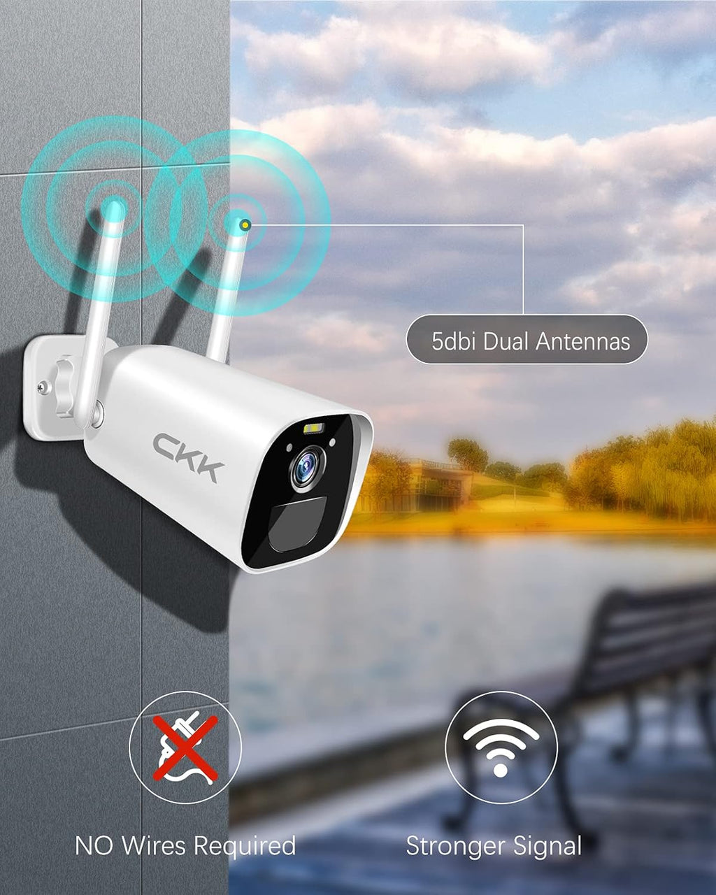 3MP Solar Powered Outdoor Security Camera with Rechargeable Battery I332200