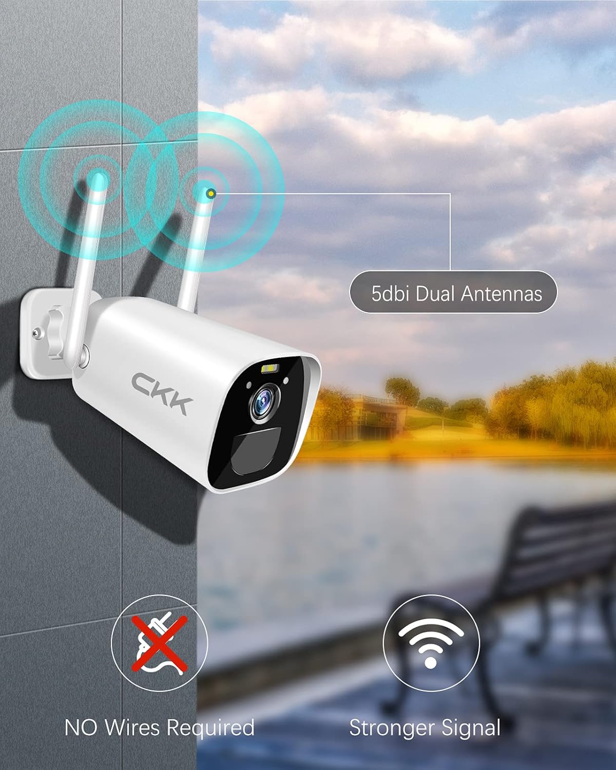 3MP Solar Powered Outdoor Security Camera with Rechargeable Battery I332200