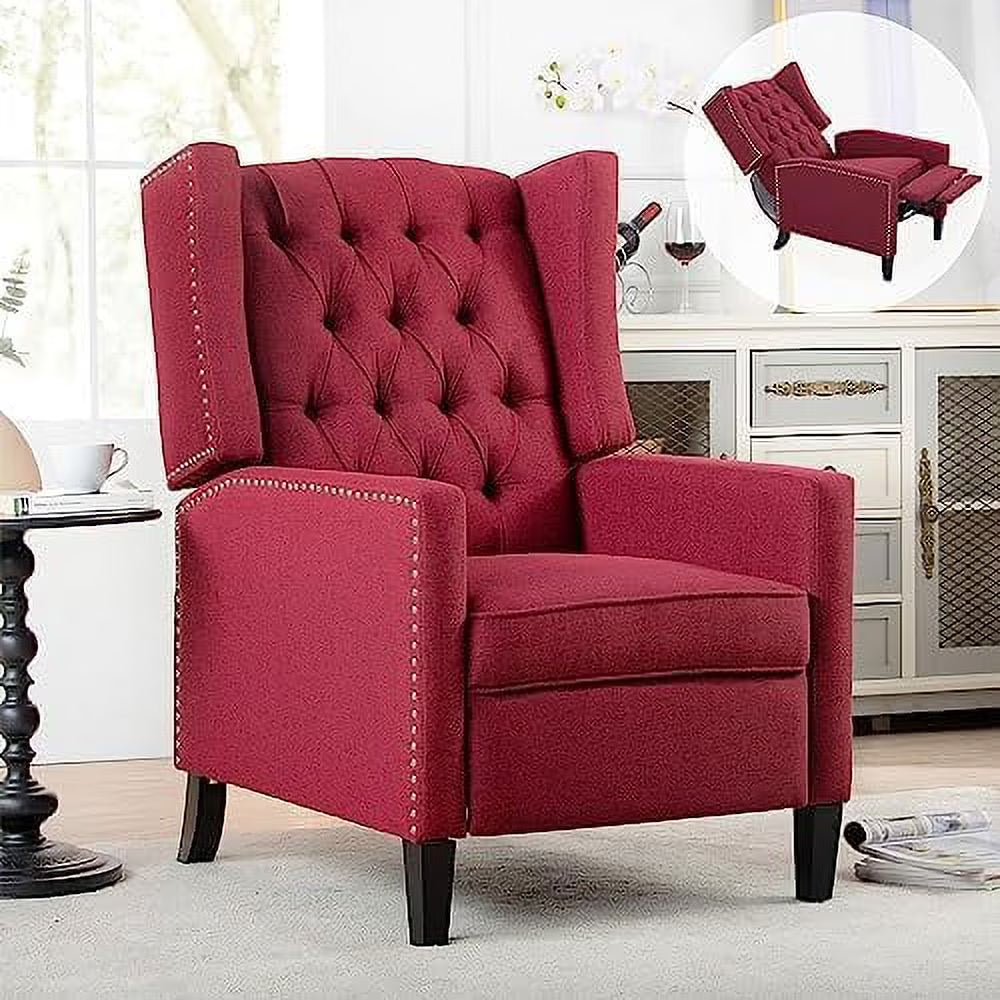 Grey Upholstered Wingback Recliner Chair G949