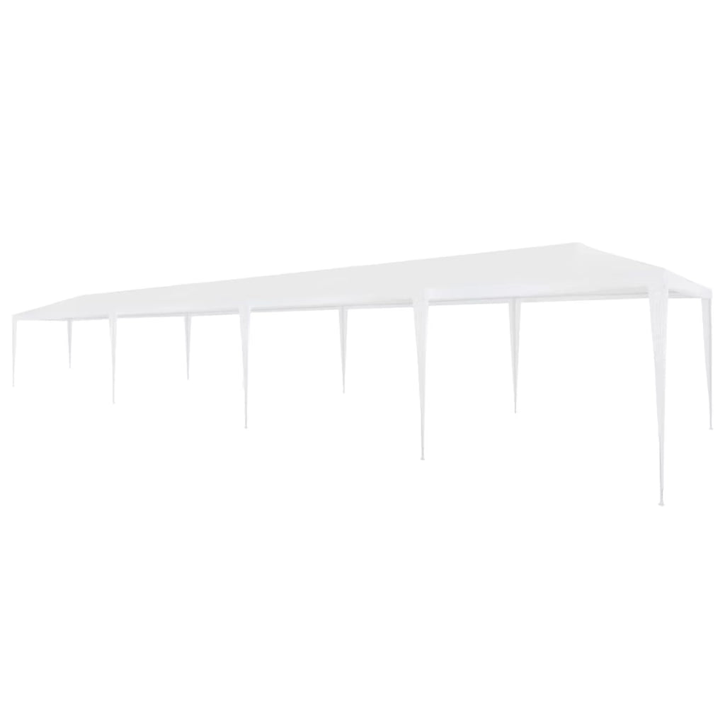 White PE Roof Party Tent Gazebo Canopy Shelter 9.8ft x 39.4ft x 8.4ft Q537549