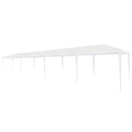 White PE Roof Party Tent Gazebo Canopy Shelter 9.8ft x 39.4ft x 8.4ft Q537549