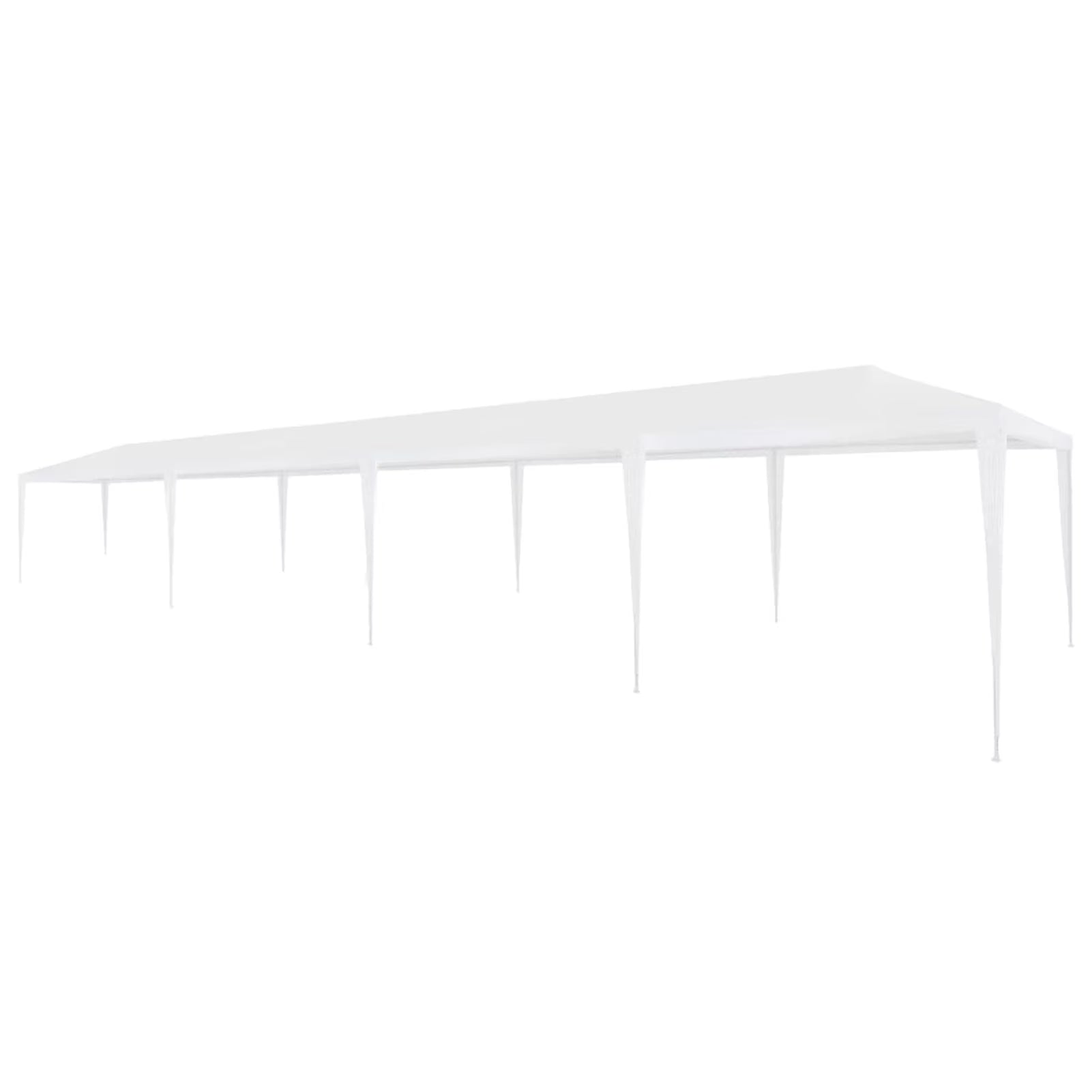White PE Roof Party Tent Gazebo Canopy Shelter 9.8ft x 39.4ft x 8.4ft Q537549