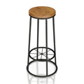 Metal Frame Bar Stool in Warm Oak (Set of 2) X953426