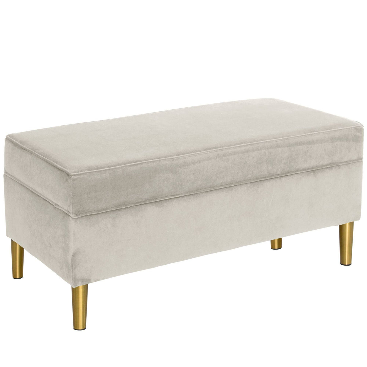 Velvet Storage Bench Light Gray I995643