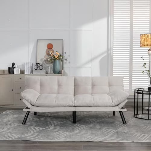 Velvet Convertible Sleeper Sofa Couch with Metal Legs M335