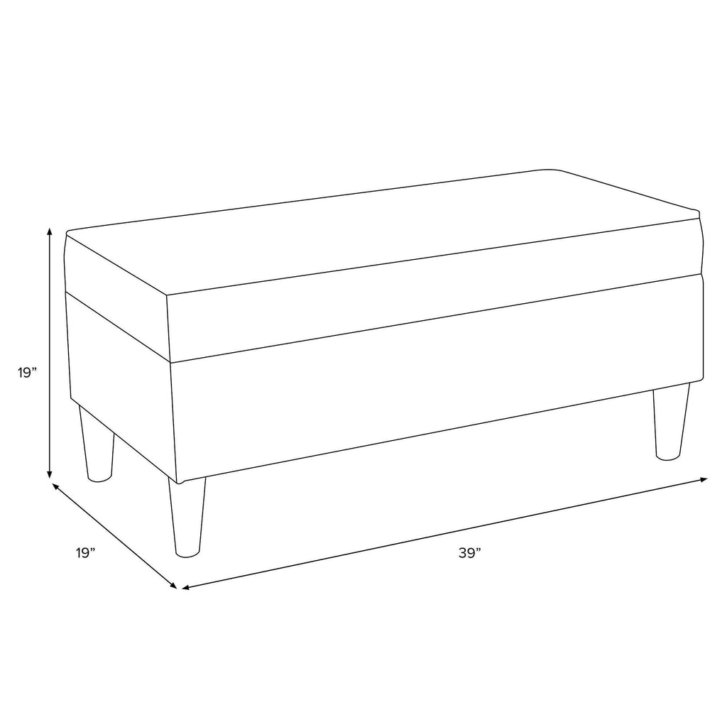 Velvet Storage Bench Light Gray I995643