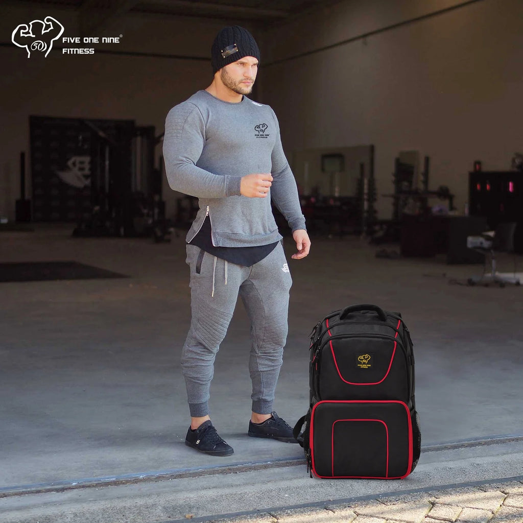 Insulated Meal Prep Backpack with 3 Meal Containers, 2 Ice Packs and Protein Shaker, Black B84063