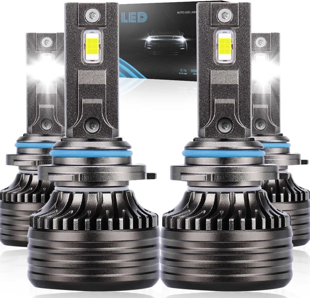 9005 High Beam + 9006 Low Beam LED Headlight Bulbs, 6000K Cool White, Pack of 4 K316