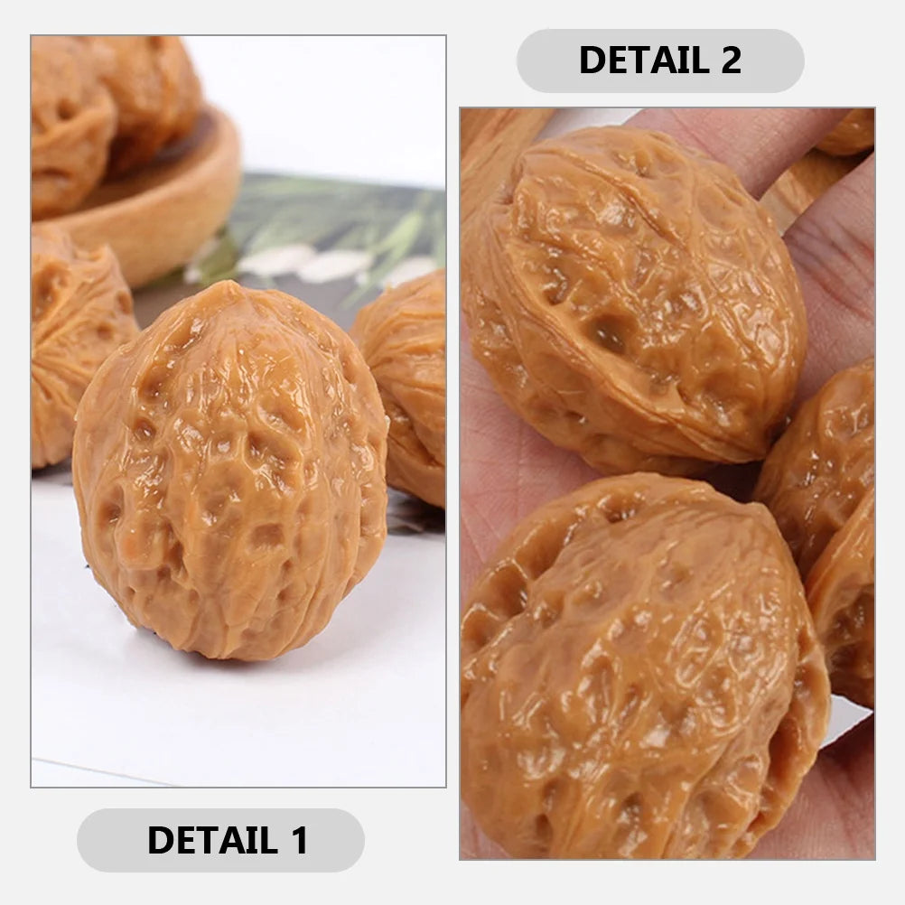 6 Pcs Miniature Doll House Artificial Walnuts Decorations T566