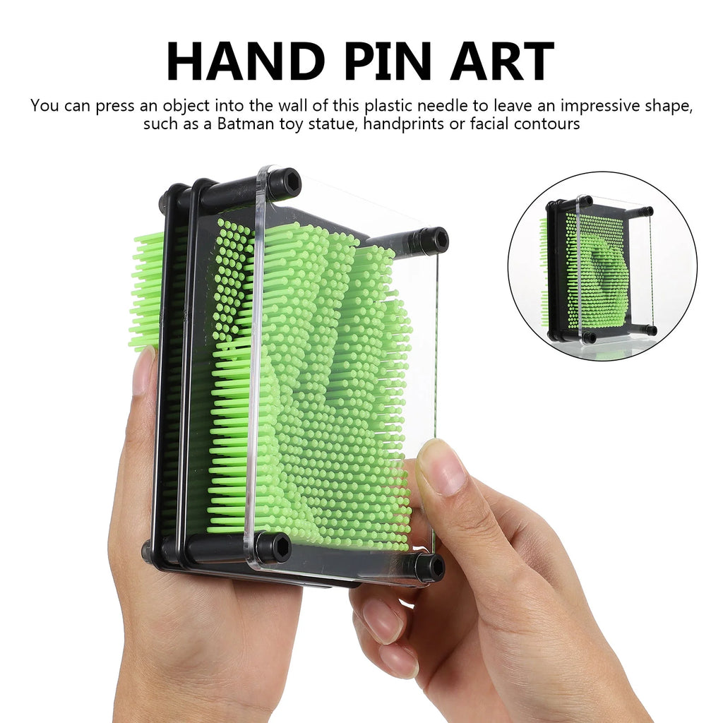 3D Pin Art Toys Plastic Square Handprint O214