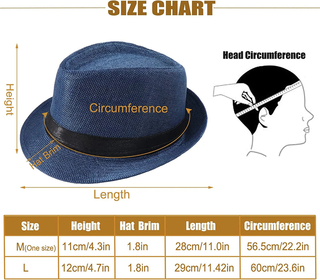 5 Pack Multicolor Short Brim Sun Hat Panama Cap O629
