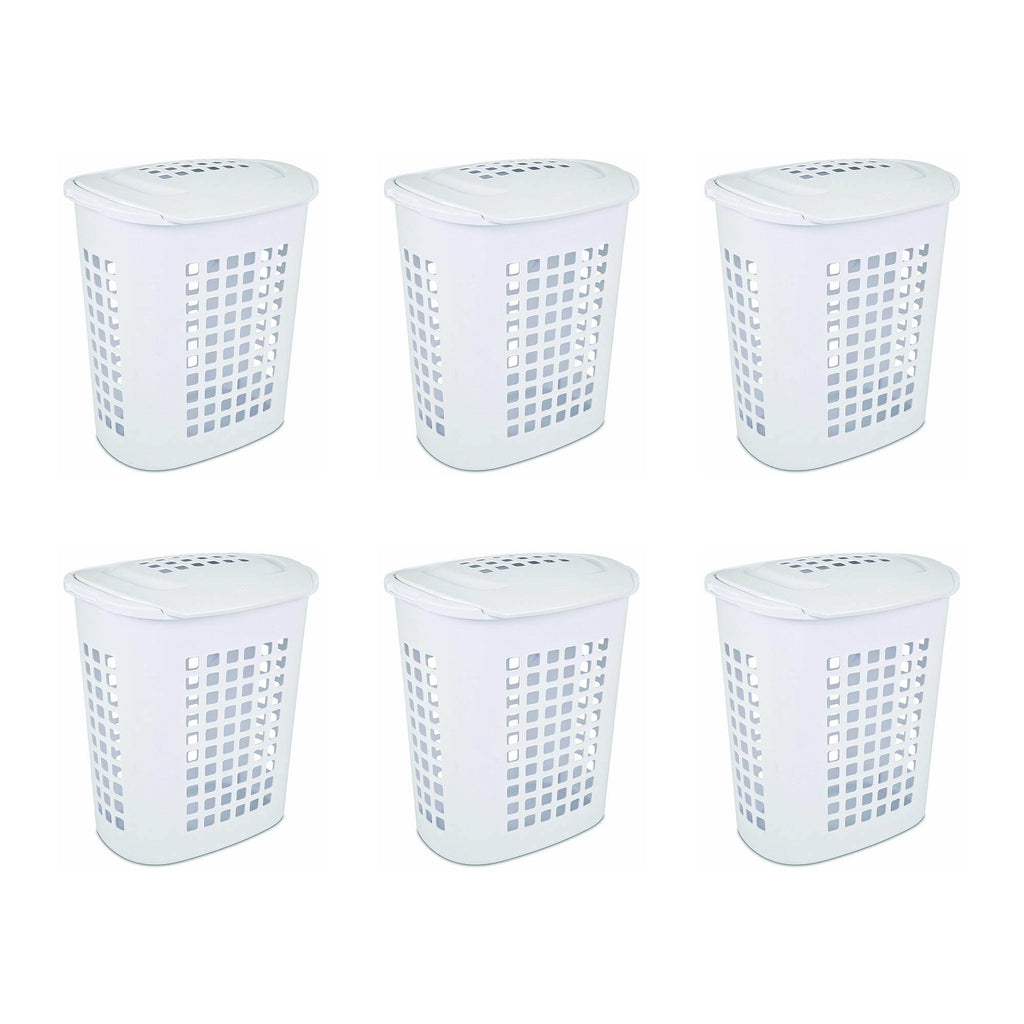 White 81 Liter Laundry Basket Hamper (6 Pack) S28974