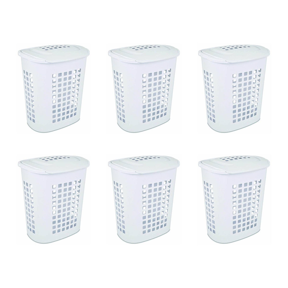 White 81 Liter Laundry Basket Hamper (6 Pack) S28974