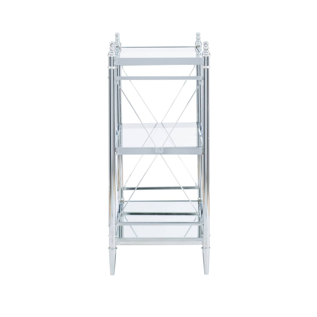 Chrome and Glass Floor Console H530
