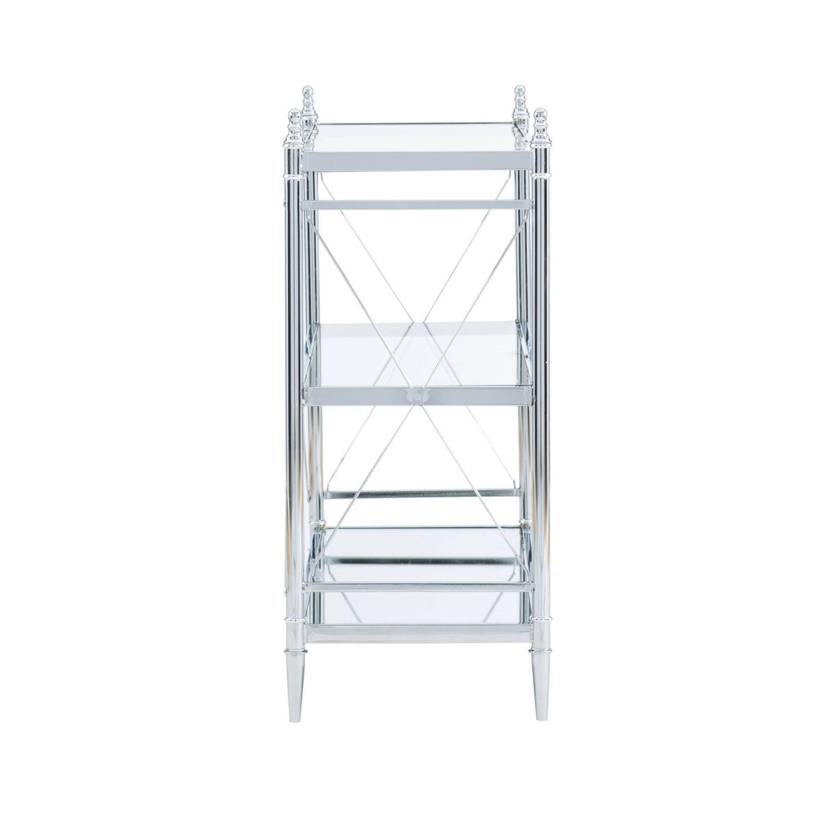 Chrome and Glass Floor Console H530