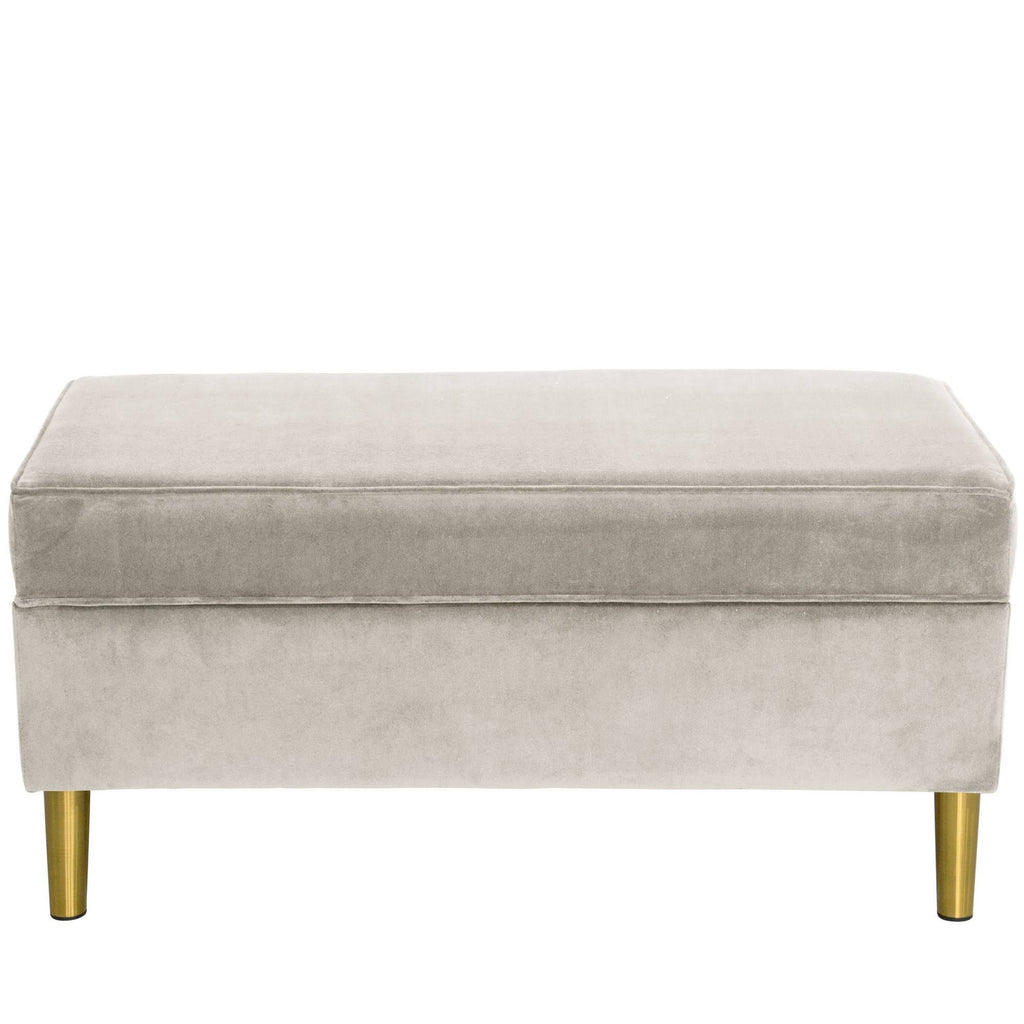 Velvet Storage Bench Light Gray I995643