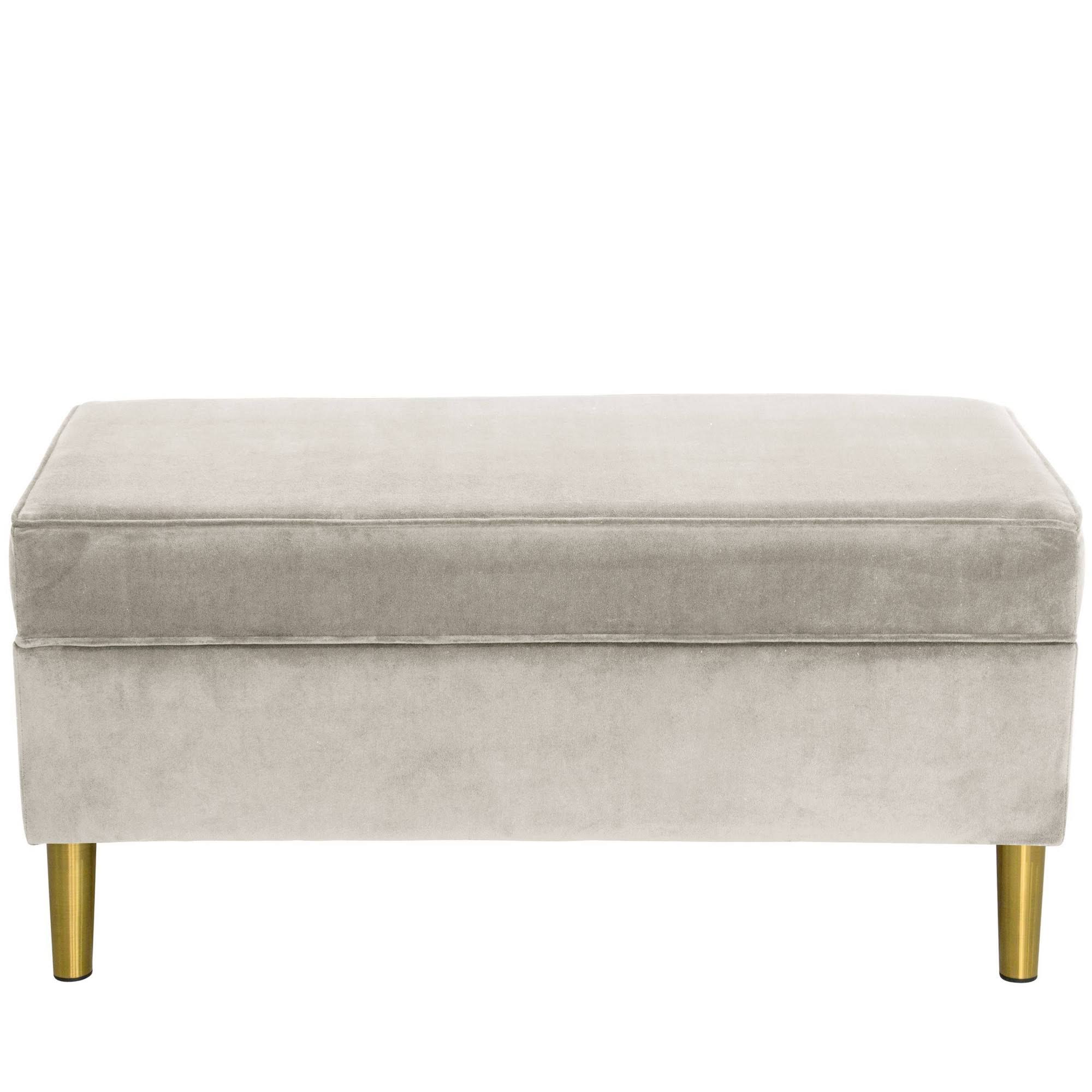 Velvet Storage Bench Light Gray I995643