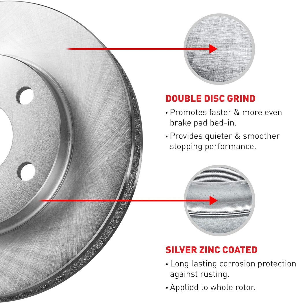 R1 Concepts eLine Replacement Brake Rotors Kit & Semi-Met Brake Pads I9987