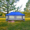 Blue 10'x20' Pop Up Canopy Tent with 6 Sidewalls and Wheeled Carry Bag S755