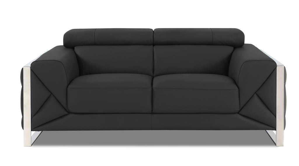 Italian Leather Loveseat with Hardwood Frame M868