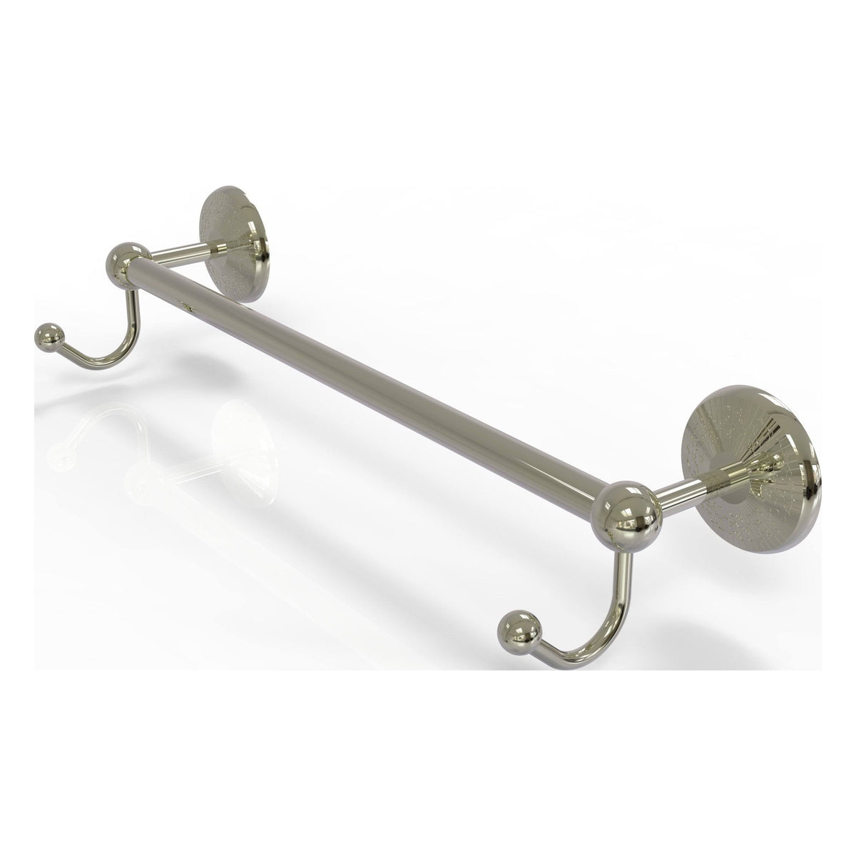 Polished Nickel 30 inch Towel Bar with Integrated Hooks A126540