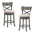 Light Gray Wood Swivel Barstool (Set of 2) M448