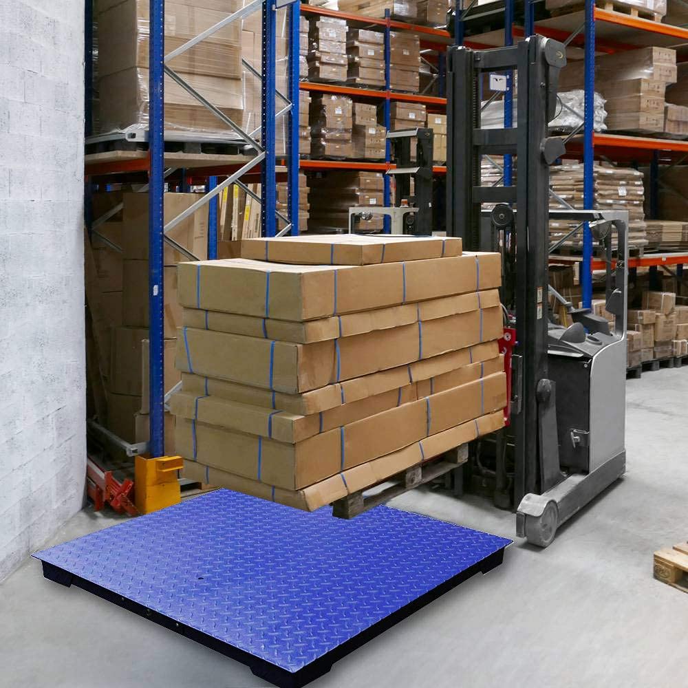 Industrial Floor Scale with Indicator, 5000 x 0.5lb (48x48) P14799