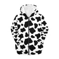 Milk Cow Print Zip Up Hoodies Sweatshirt L463