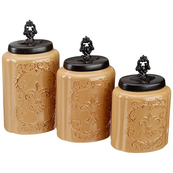 3-Piece White Canister Set U537
