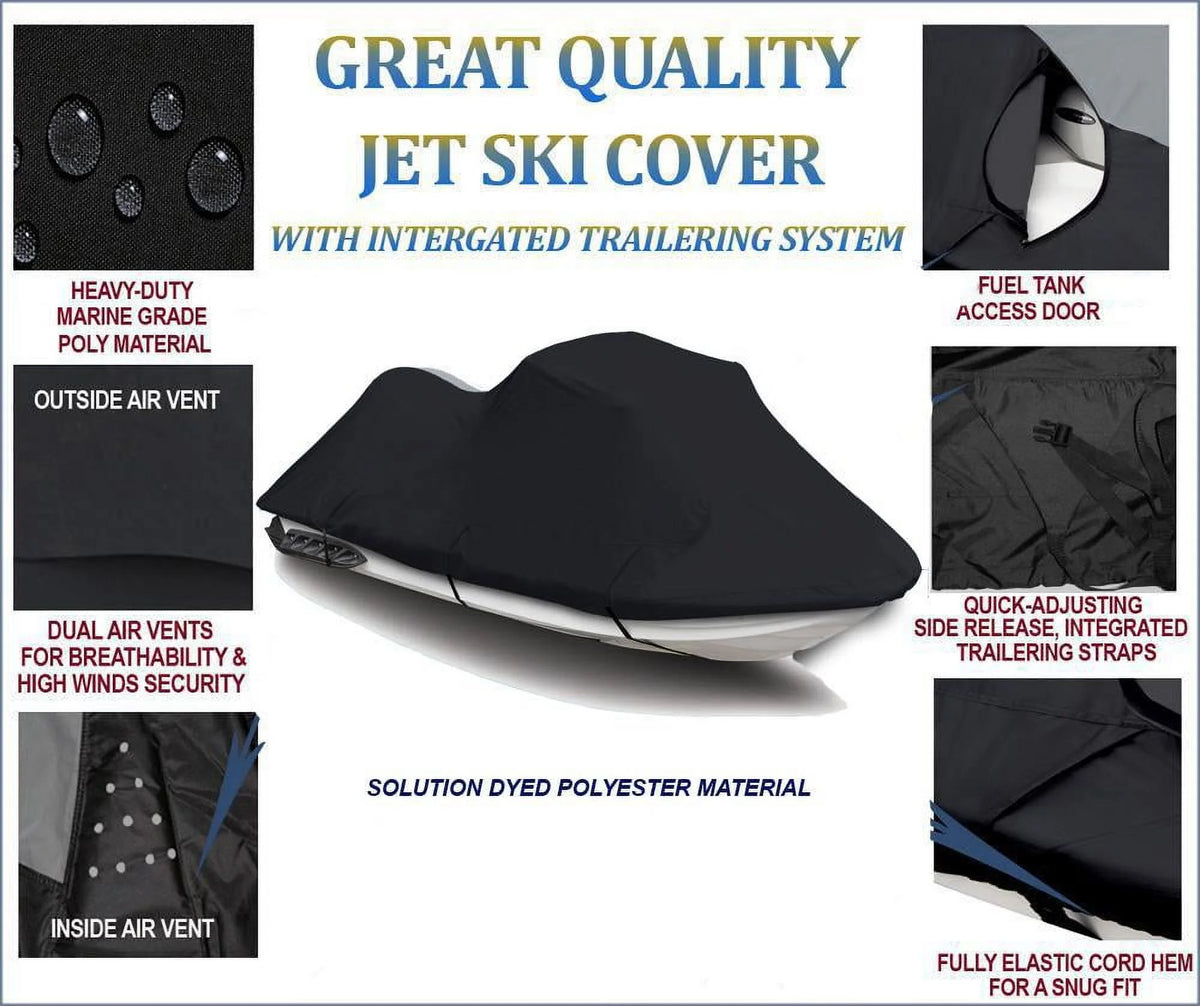 Black 600 Denier Jet Ski PWC Watercraft Cover H28410