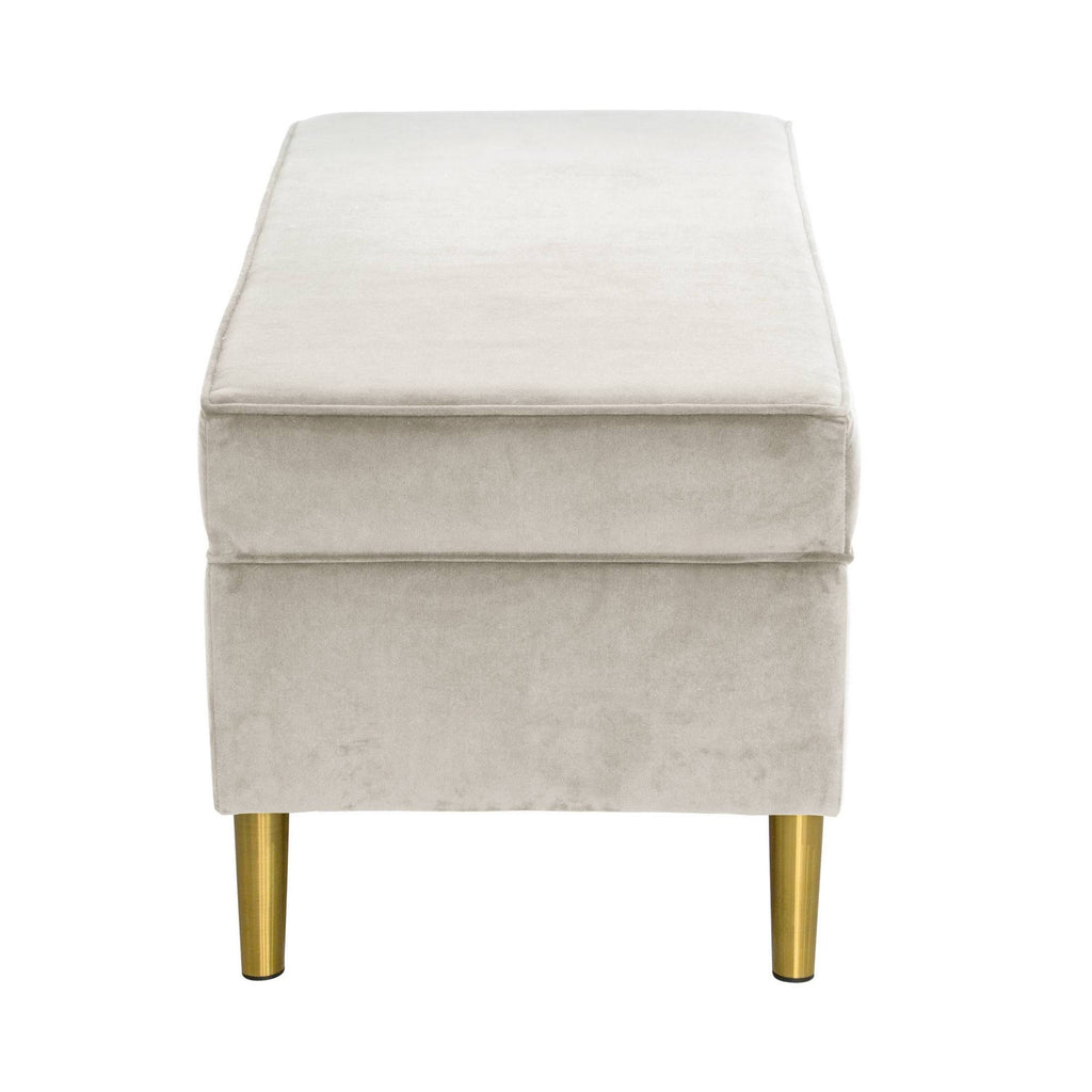 Velvet Storage Bench Light Gray I995643