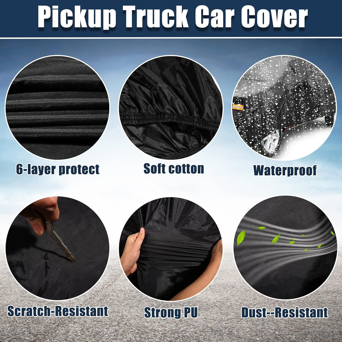 Black Waterproof SUV Car Cover with Driver Door Zipper B196