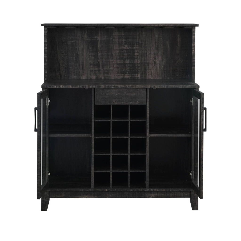 Charcoal Wine Bar Cabinet with Glass Doors M35619