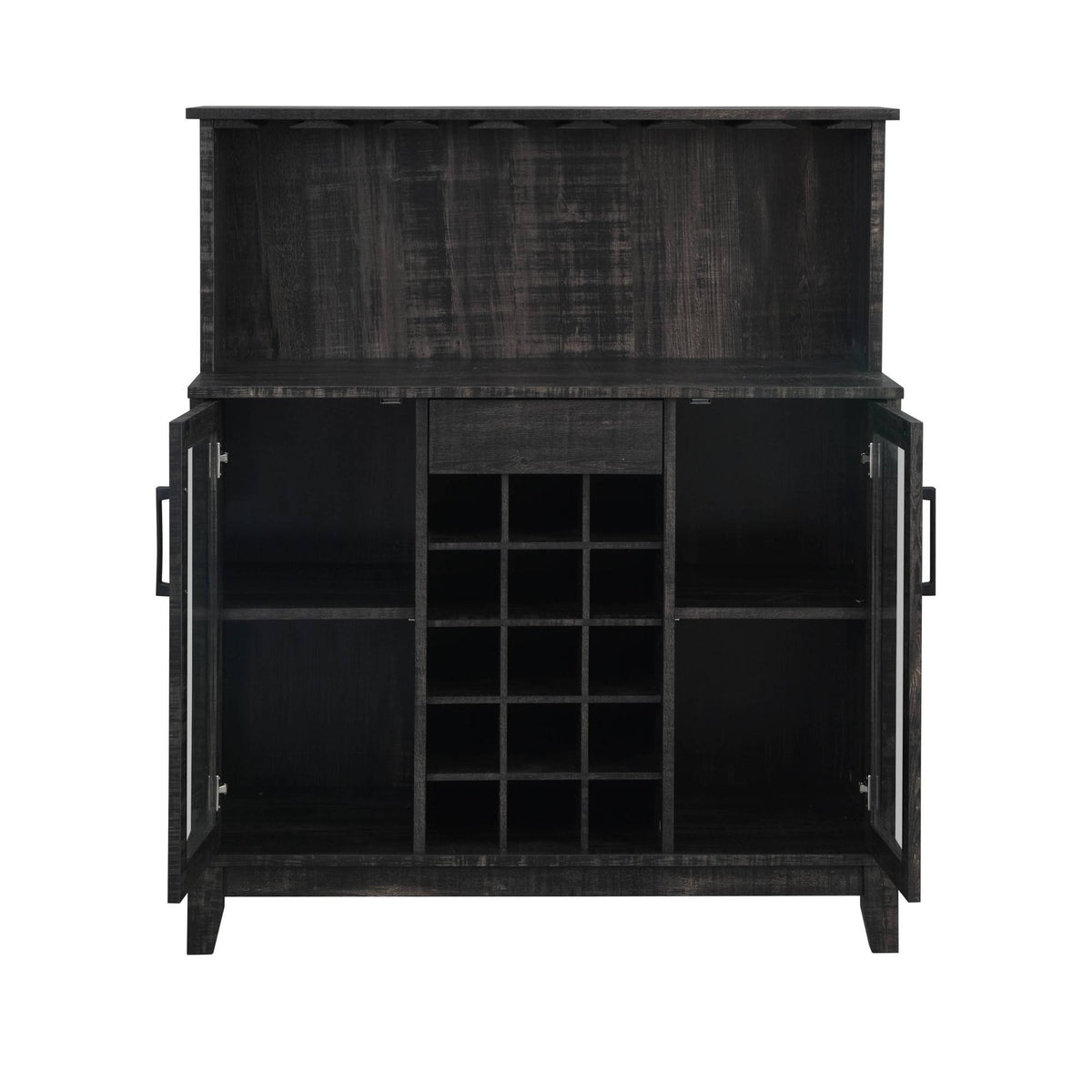 Charcoal Wine Bar Cabinet with Glass Doors M35619
