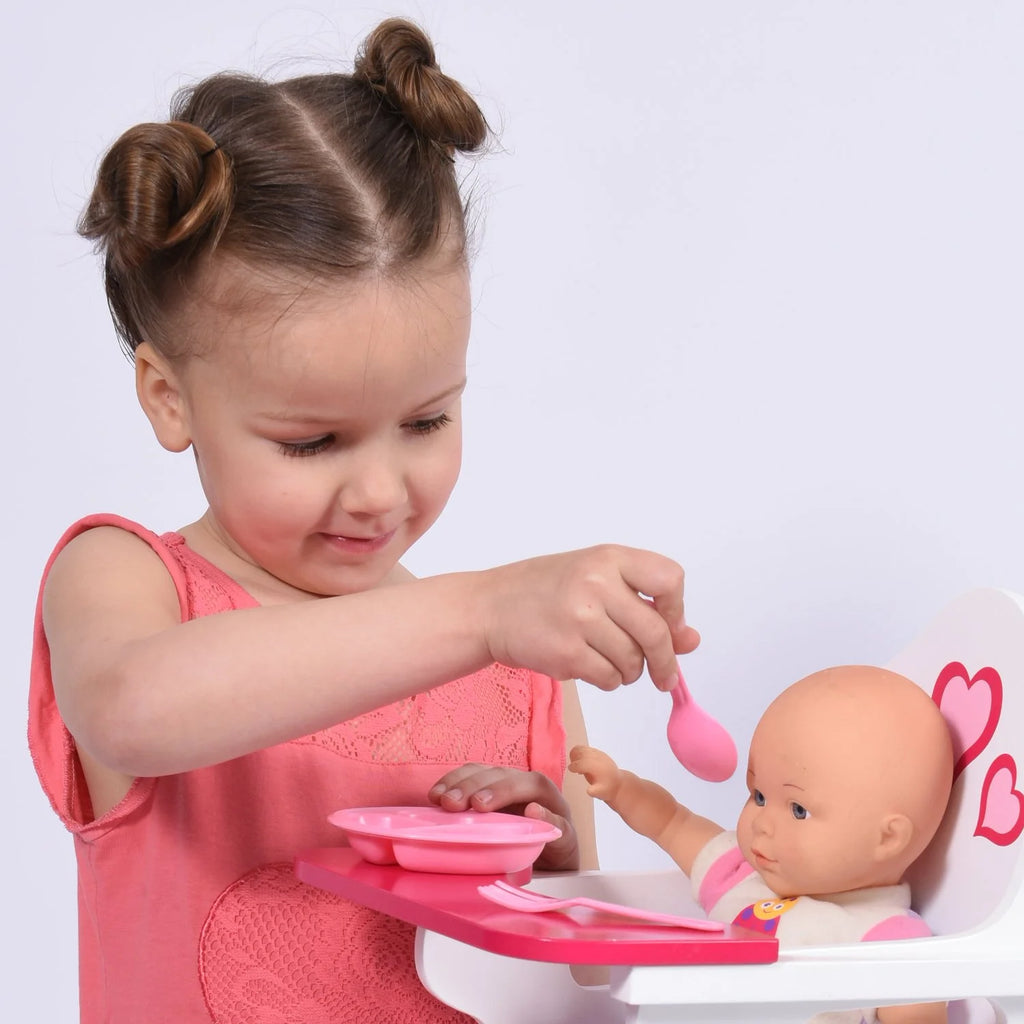 Wooden Doll High Chair with Doll Bib Fits 18" Dolls P1134