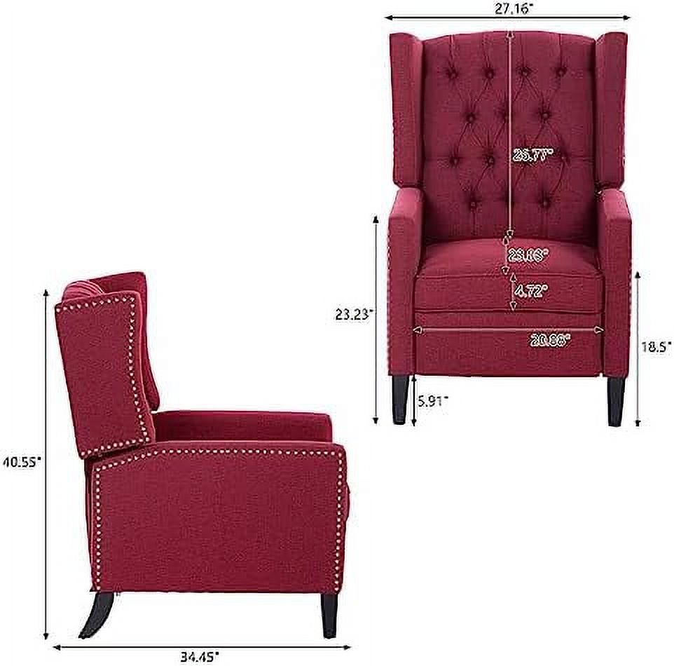 Grey Upholstered Wingback Recliner Chair G949