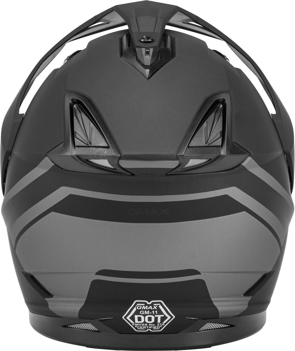 Matte Black/Grey Dual-Sport Helmet Q206