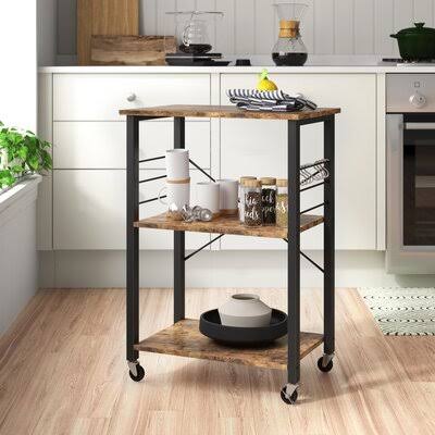 3 Tier Casters Kitchen Cart D756