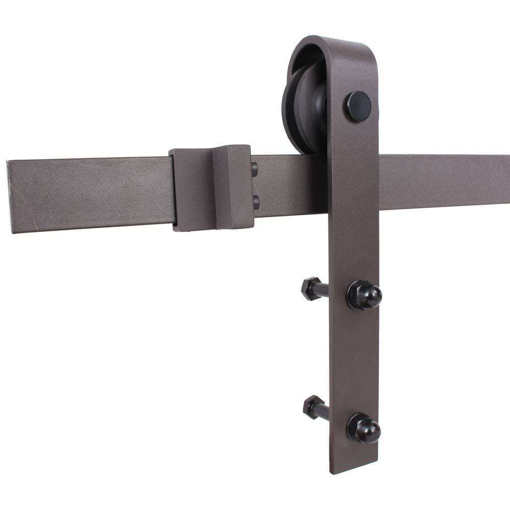 Weather Oak Stained Wood Interior Sliding Barn Door with Hardware Kit O268